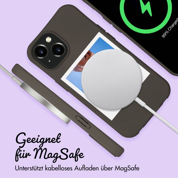 Personalisierte Color Backcover MagSafe mit abtrennbarem Band und Polaroid für iPhone 15 - Black Coffee