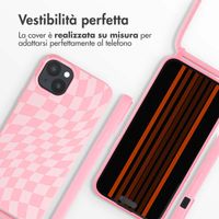 imoshion SilikonHülle design mit Band Apple iPhone 15 Plus - Retro Pink