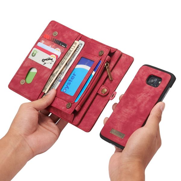 CaseMe Luxusleder 2-in-1-Portemonnaie-Klapphülle Samsung Galaxy S7 Edge