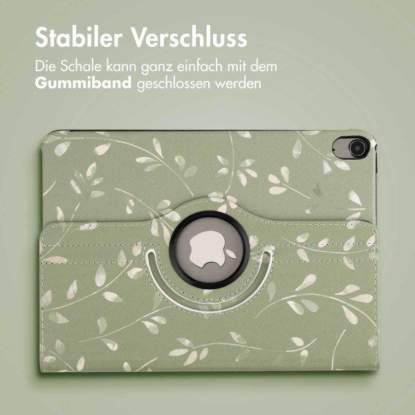 imoshion 360° drehbare Design Klapphülle Apple iPad Air 5 (2022) / Air 4 (2020) - Green Flowers