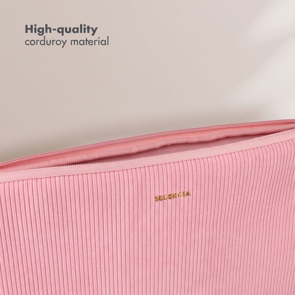 Selencia Cord Laptop Hülle 15-16 Zoll - Laptop Sleeve - Soft Blush