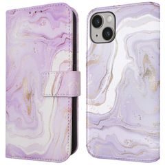 imoshion Design Klapphülle für das iPhone 14 - Purple Marble