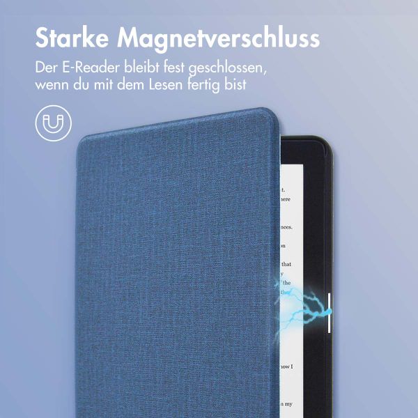 imoshion Canvas Sleepcover Klapphülle Kobo Clara HD - Dunkelblau