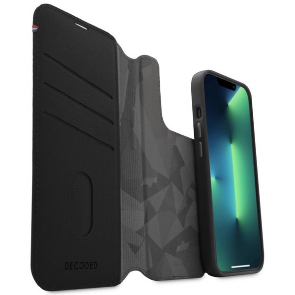 Decoded 2 in 1 Leather Klapphülle für das Apple iPhone 14 Pro - Schwarz