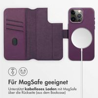 Accezz 2-in-1 Klapphülle aus Leder mit MagSafe für das Apple iPhone 15 Pro Max - Heath Purple