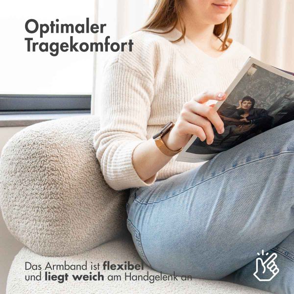 imoshion Magnetisches Milanaise Armband für das  Apple Watch Series 1 - 9 / SE (38/40/41 mm) | Series 10 / 11 (42 mm) - Größe S - Rosé gold