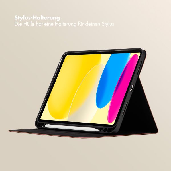 Selencia Sabi Klapphülle mit Leopardenmuster Apple iPad 11 (2025) 11 Zoll A16 / iPad 10 (2022) 10.9 Zoll - Mocha Brown