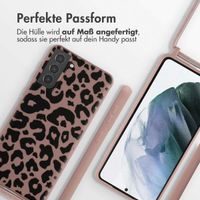 imoshion SilikonHülle design mit Band Samsung Galaxy S21 Plus - Animal Pink