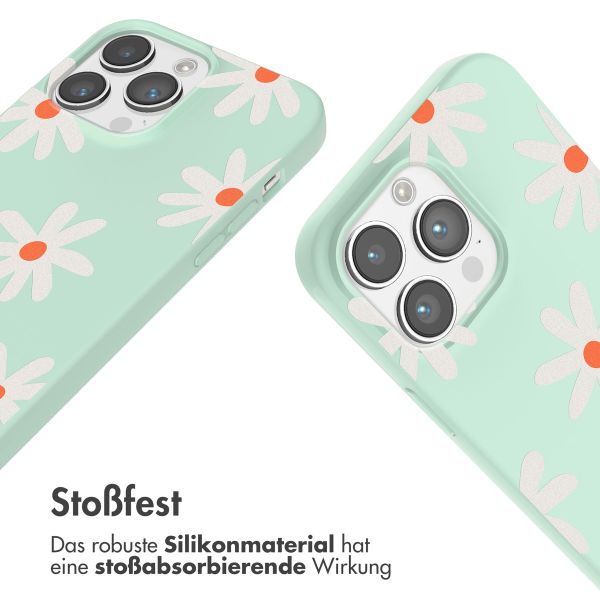 imoshion SilikonHülle design mit Band Apple iPhone 14 Pro - Green Flower Distance