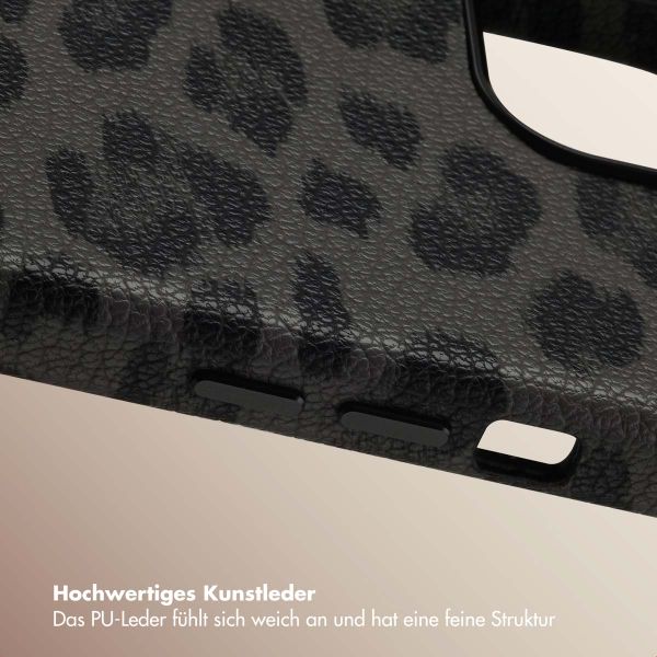 Selencia Sabi Backcover Leopardenmuster mit MagSafe Apple iPhone 15 - Midnight Black