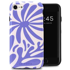 Selencia Vivid Back Cover für das iPhone SE (2022 / 2020) / 8 / 7 / 6(s) - Modern Bloom Sapphire Blue