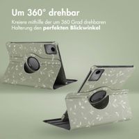 imoshion 360° drehbare Design Klapphülle für das Lenovo Tab M11 - Green Flowers