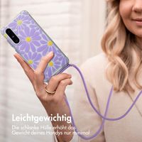 imoshion Design Hülle mit Band Samsung Galaxy A26 - Tropical Violet Flowers Connect