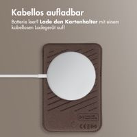 Accezz Magnetischer Lederkartenhalter - Geeignet für Apple Find My - Coffee Brown