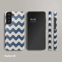 Selencia Vivid Back Cover Samsung Galaxy S21 FE - Wave Vibes Classic Blue