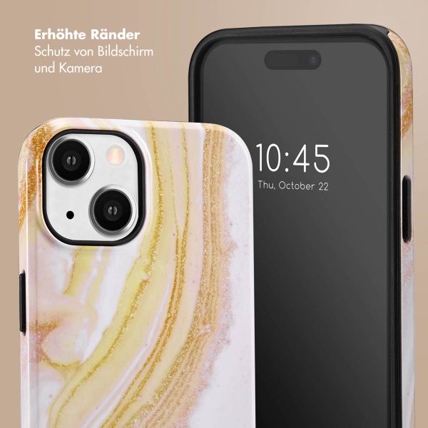 Selencia Vivid Tough Back Cover für das iPhone 14 - Chic Marble Gold