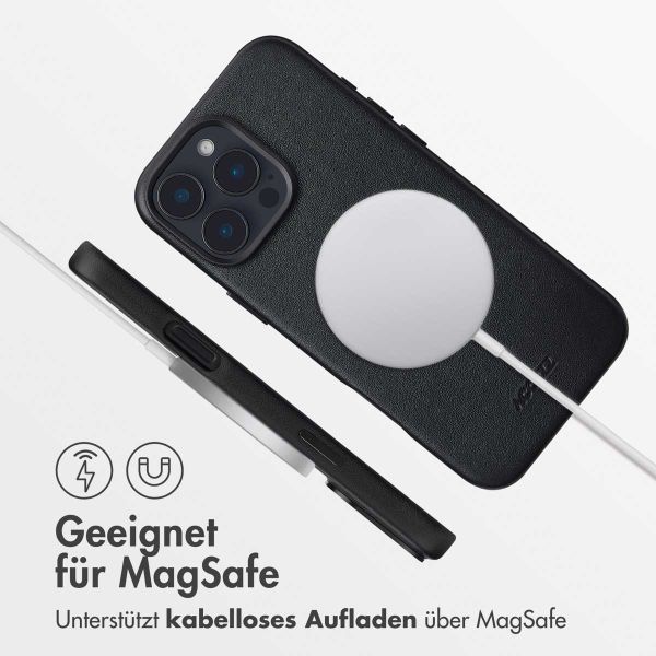 Accezz MagSafe Leather Backcover für das Apple iPhone 16 Pro Max - Onyx Black