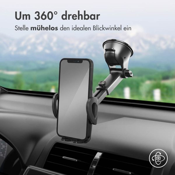 imoshion ﻿ Telefonhalter für das Auto - Verstellbar - Universell - Carbon - Armaturenbrett / Scheibe - Schwarz - Samsung Galaxy S23