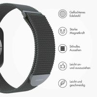 imoshion Magnetisches Milanaise Armband für das  Apple Watch Series 1 - 9 / SE (38/40/41 mm) | Series 10 / 11 (42 mm) - Größe M - Space Grey