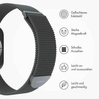 imoshion Mailändische Magnetarmband für die Apple Watch Series 1 bis 9 / SE (38/40/41 mm) | Series 10 (42 mm) - Größe M - Space Gray