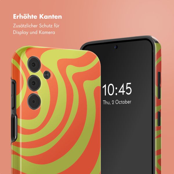 Selencia Vivid Back Cover Samsung Galaxy A15 (5G) - Wavy Swirl Orange Fern