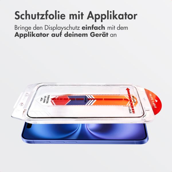 Accezz Gehärteter Glas-Schutz + Applikator Apple iPhone 16 Plus / 15 Plus
