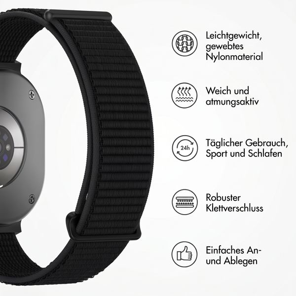 imoshion Nylonarmband für Samsung Galaxy Watch 8 (40/44mm) / Classic (46mm) - Schwarz