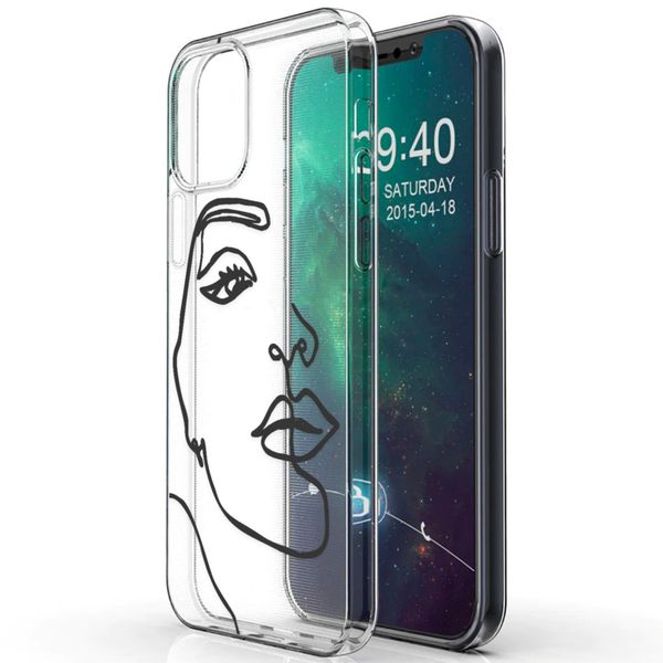 imoshion Design Hülle iPhone 12 (Pro) - Abstraktes Gesicht