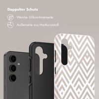 Selencia Vivid Back Cover Samsung Galaxy S24 FE - Beige Zigzag