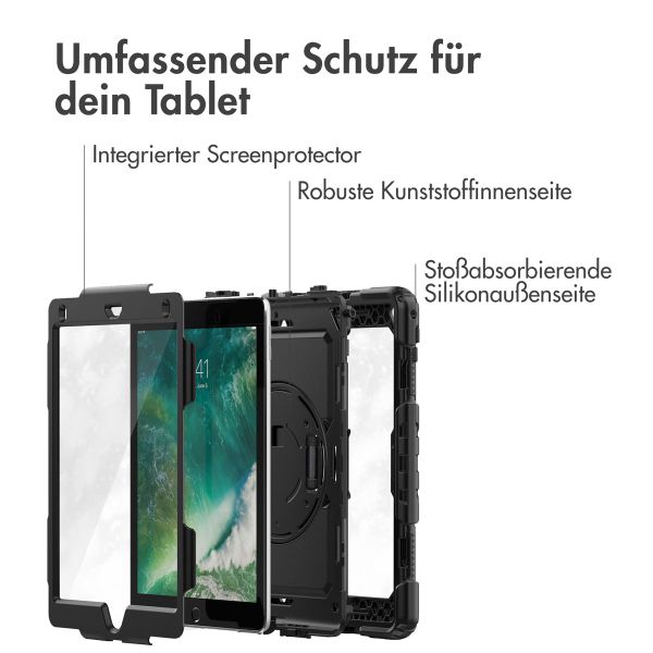 Accezz Robustes Back Cover mit Schultergurt Apple iPad 6 (2018) 9.7 Zoll / iPad 5 (2017) 9.7 Zoll - Schwarz