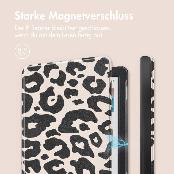 imoshion Design Slim Hard Case Klapphülle Kobo Clara Colour / BW - Leopard