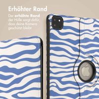 imoshion 360° drehbare Design Klapphülle Apple iPad Pro 13 (2025) M5 / (2024) M4 - White Blue Stripes