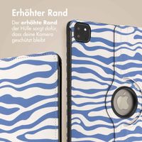 imoshion 360° drehbare Design Klapphülle für das iPad Pro 13 (2024) M4 - White Blue Stripes