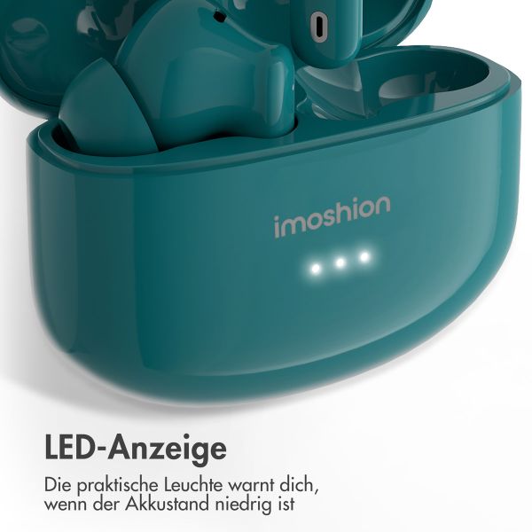 imoshion Aura Pro Earbuds – Kabellose Kopfhörer – Kabellose Bluetooth-Kopfhörer – Mit ANC-Geräuschunterdrückungsfunktion - Petrol Green