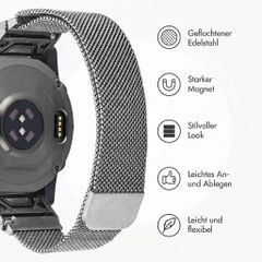 imoshion QuickFit® Milanese Armband -   Garmin 20 mm Anschluss - Größe L/XL - Silber