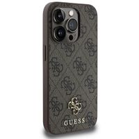 Guess 4G Metal Logo Back Cover MagSafe Apple iPhone 15 Pro - Braun