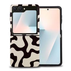 Selencia Vivid Back Cover Samsung Galaxy Z Flip 7 - Art Wave Black