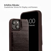 Selencia Nova Echtleder Backcover mit Kartenhalter Apple iPhone 15 - Dark Chocolate