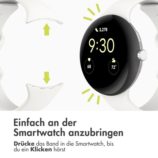 imoshion Silikon-Armband⁺ für  Google Pixel Watch 3 / 4 (45 mm) - Größe L - Weiß