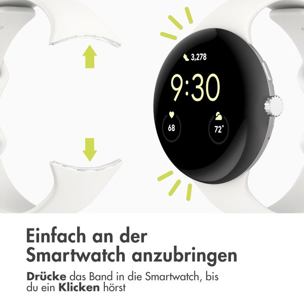 imoshion Silikonarmband für die Google Pixel Watch 3 - 45 mm - Größe L - Weiß