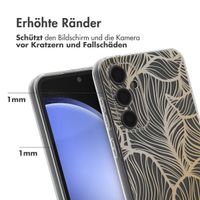 imoshion Design Hülle Samsung Galaxy S23 FE - Golden Leaves Transparent