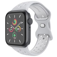 imoshion Sportarmband⁺ für die Apple Watch Series 1 bis 10 / SE / Ultra (2) (44/45/46/49 mm) - Größe M/L - Pure Platinum & White