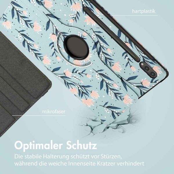 imoshion 360° drehbare Design Klapphülle Samsung Galaxy Tab S10 Ultra / Tab S9 Ultra - Flowers