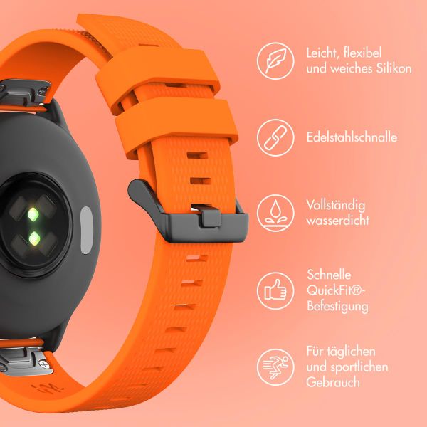 imoshion QuickFit® Silikonarmband - 22 mm Garmin Watch Anschluss - Orange