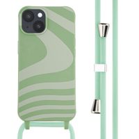 imoshion Silikonhülle design mit Band für das iPhone 14 - Retro Green