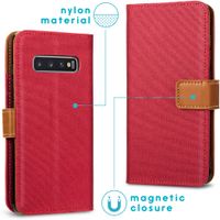 imoshion Luxuriöse Canvas-Klapphülle Samsung Galaxy S10 - Rot