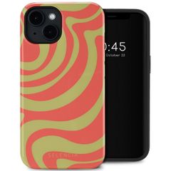 Selencia Vivid Rückabdeckung mit MagSafe Apple iPhone 14 - Wavy Swirl Orange Fern