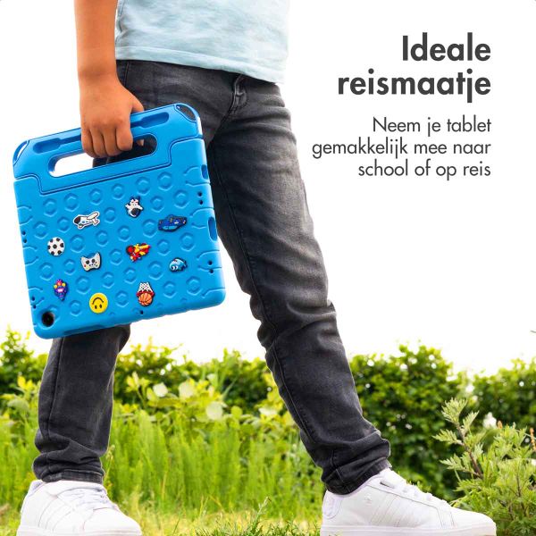 imoshion Kindersichere Schutzhülle mit abnehmbaren Ansteckern Samsung Galaxy Tab A11 Plus / A9 Plus - Blau