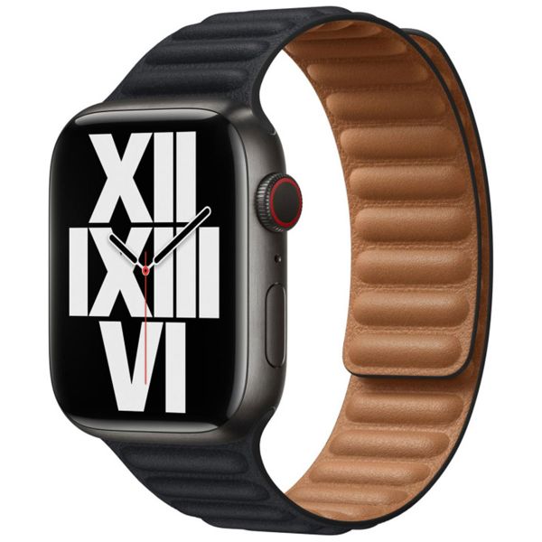 Apple Leather Link für die Apple Watch Series 1-9 / SE - 38/40/41 mm / Series 10 - 42 mm - Größe S/M - Midnight