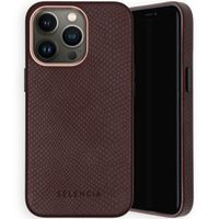 Selencia Gaia Backcover in Schlangenoptik Apple iPhone 13 Pro - Dunkelrot